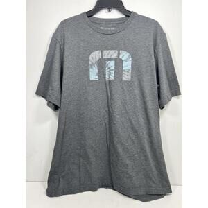 Travis Mathew  Tshirt Men Sz XL Gray Tye Dye Logo Golf Graphic